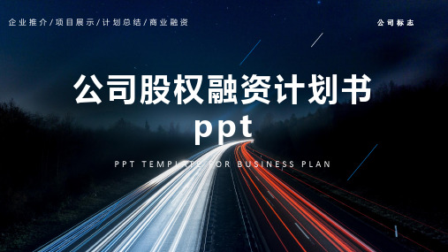 公司股权融资计划书ppt