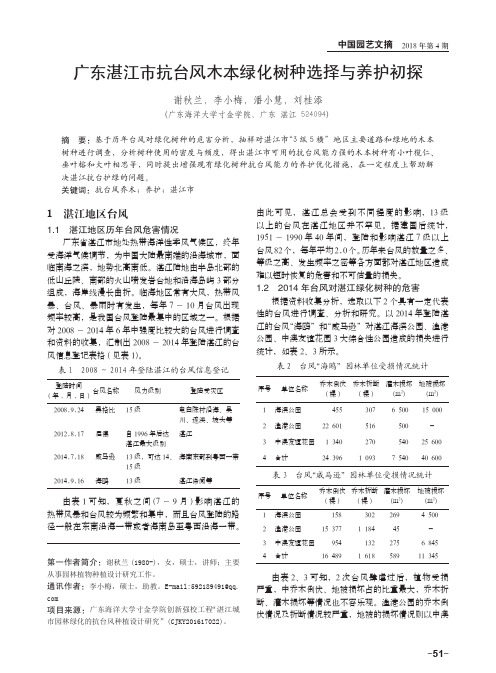 广东湛江市抗台风木本绿化树种选择与养护初探