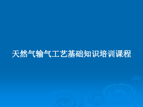 天然气输气工艺基础知识培训课程PPT教案