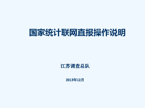 国家统计联网直报门户网站 操作说明