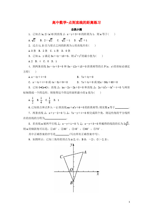 高中数学-点到直线的距离练习