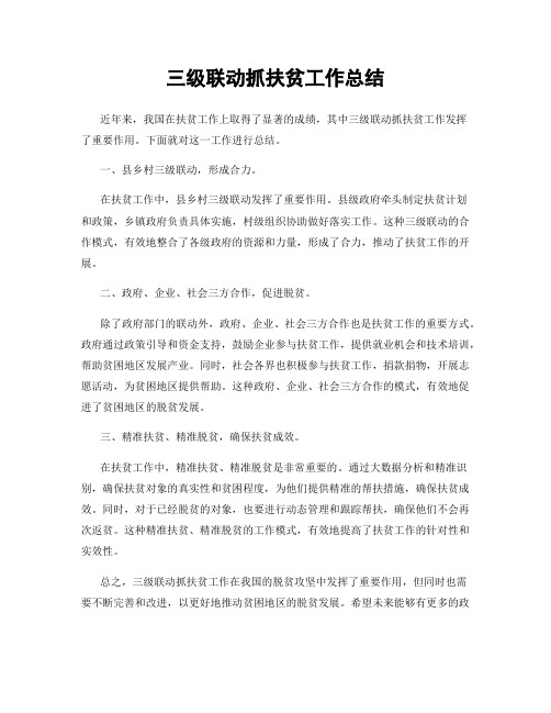 三级联动抓扶贫工作总结