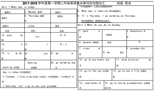 (完整)北京版英语二年级上册