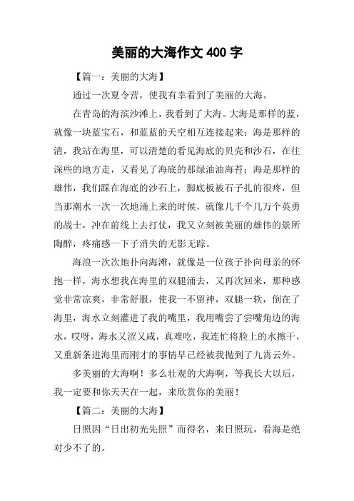 美丽的大海作文400字