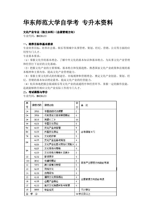 华东师范大学自学考 专升本资料