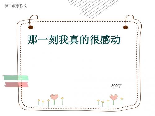 初三叙事作文《那一刻我真的很感动》800字(共10页PPT)