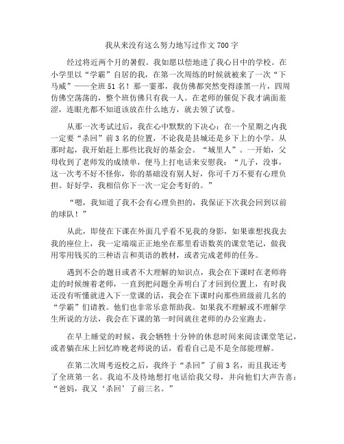 我从来没有这样努力作文700字