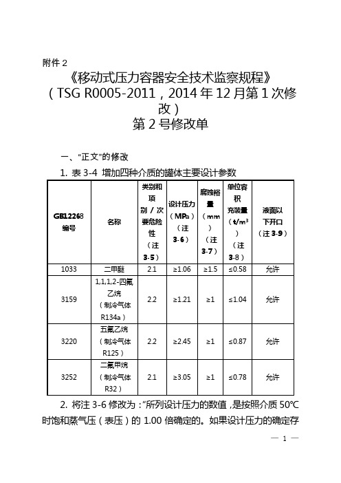 2-TSG R0005-2011 移动式压力容器安全技术监察规程 第2号修改单(20170119)