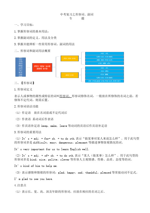 初三下册 英语 中考专项复习形容词、副词