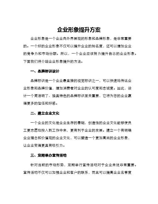 企业形象提升方案