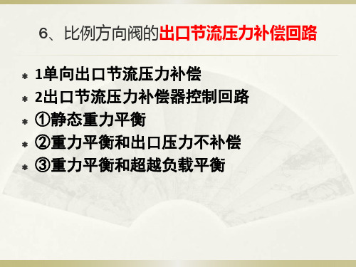 比例方向阀的出口节流压力补偿回路