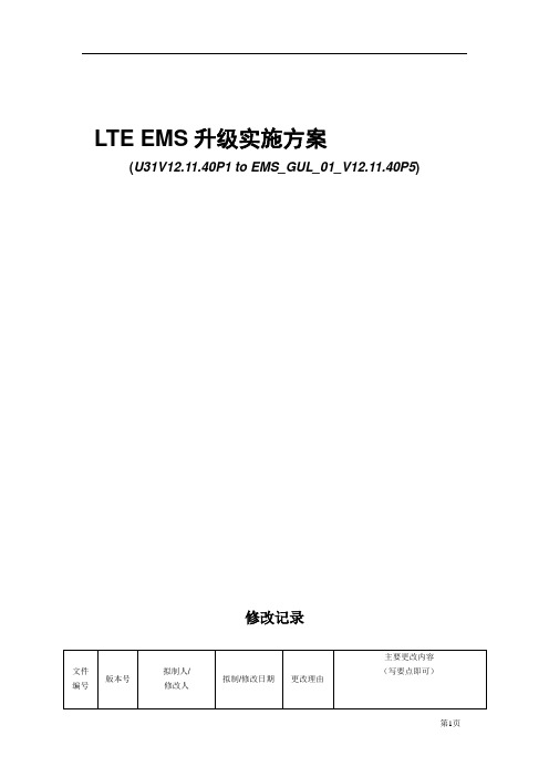 LTE EMS升级实施方案