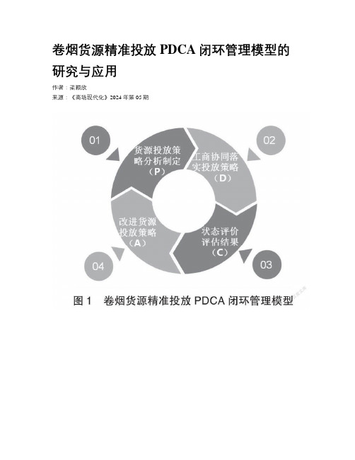 卷烟货源精准投放PDCA闭环管理模型的研究与应用