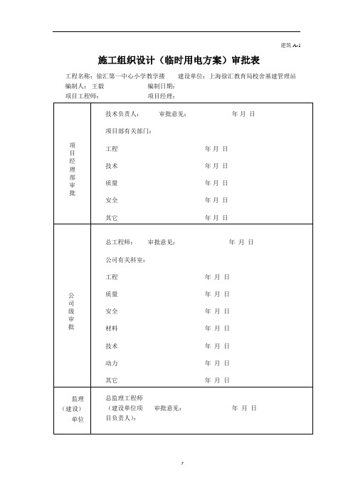 (临时用电方案)审批表