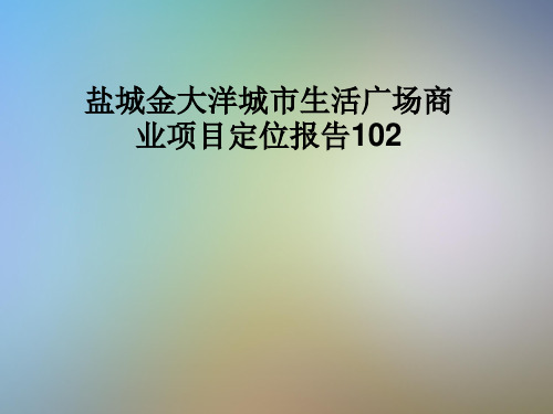 盐城金大洋城市生活广场商业项目定位报告102