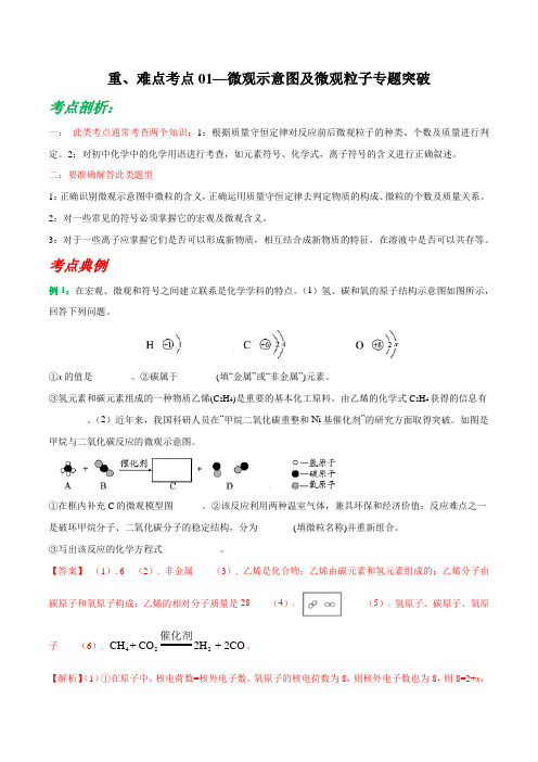 高考化学重难点考点：微观示意图及微观粒子专题突破(解析版)