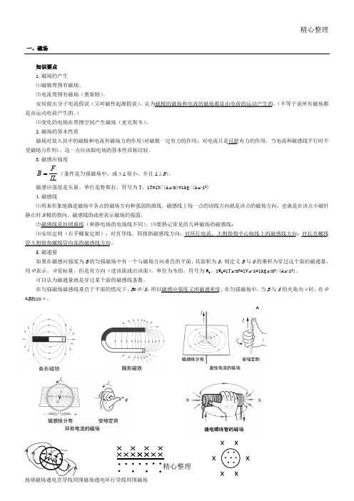 重点高中物理选修3-1磁场知识点及习题(最新整理)