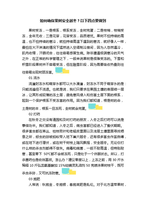 如何确保果树安全越冬？以下四点要做到