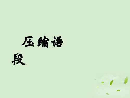 四川省遂宁市大英县育才中学高三语文一轮复习 压缩语段(共三课时)课件