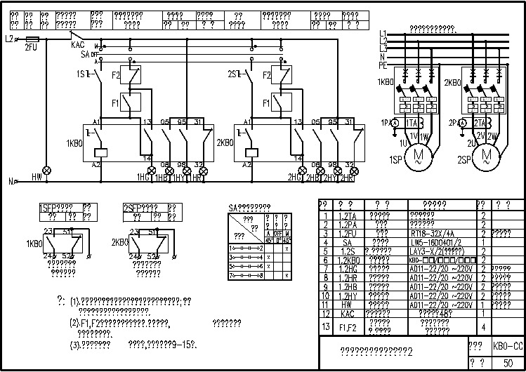 KB0-CC-50两台互备自投喷淋泵控制电路图2