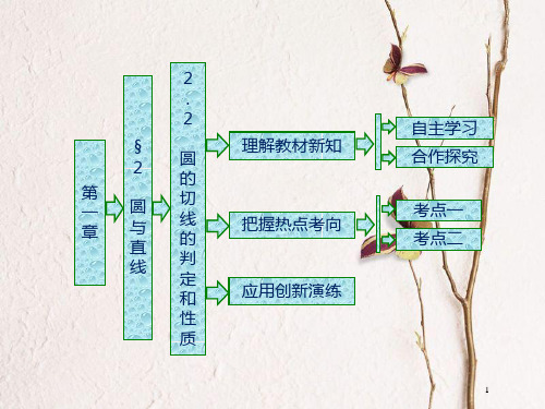 高中数学 第一章 直线、多边形、圆 2.2 圆的切线的判定和性质课件 北师大版选修4-1.pptx