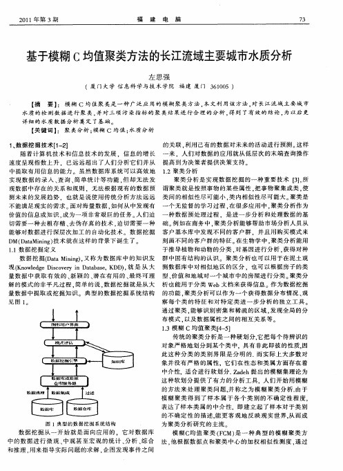 基于模糊C均值聚类方法的长江流域主要城市水质分析