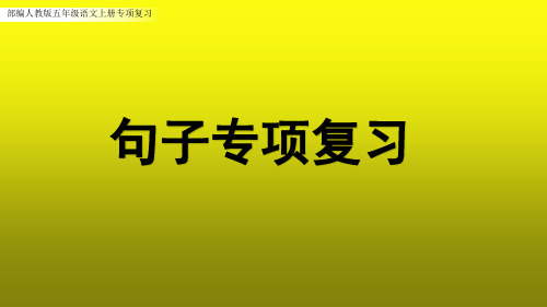 部编人教版五年级语文上册(全册)句子专项复习