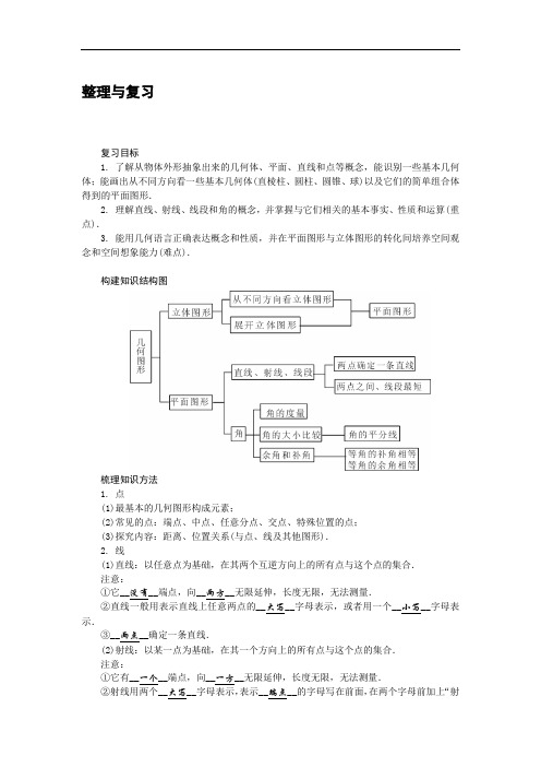 [初中数学]几何图形初步整理与复习教案 人教版