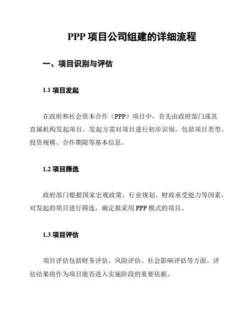 PPP项目公司组建的详细流程