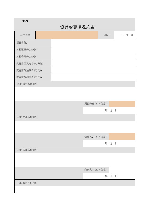 A16-1 设计变更情况总表