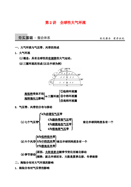 【步步高】高考地理大一轮复习讲义 第三章 第2讲 全球性大气环流 中图版必修1