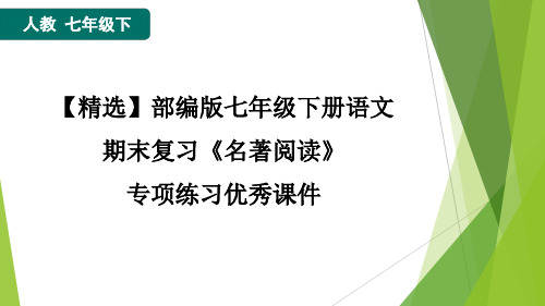 【精选】部编版七年级下册语文期末复习《名著阅读》专项练习优秀课件