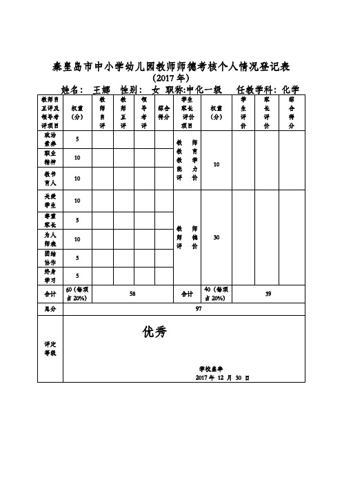 王娜   2017师德考核个人情况登记表