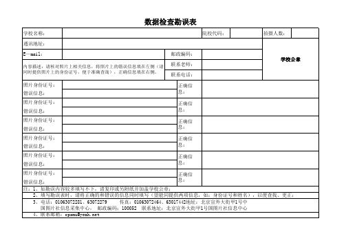 勘误信息申请表