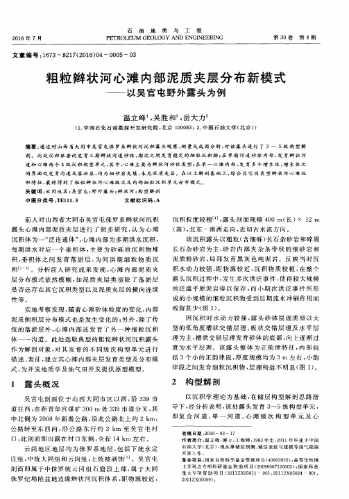 粗粒辫状河心滩内部泥质夹层分布新模式——以吴官屯野外露头为例