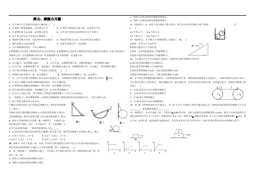 高一物理 弹力、摩擦力习题课