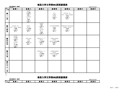 南昌大学人文学院2010 2011课表