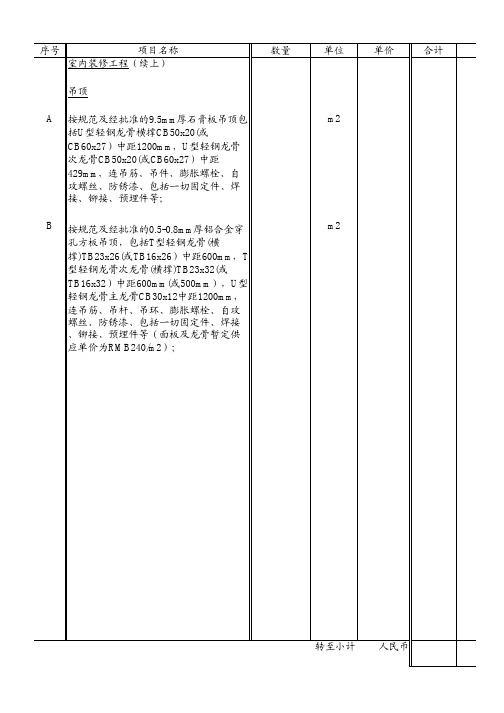 工程量清单示例