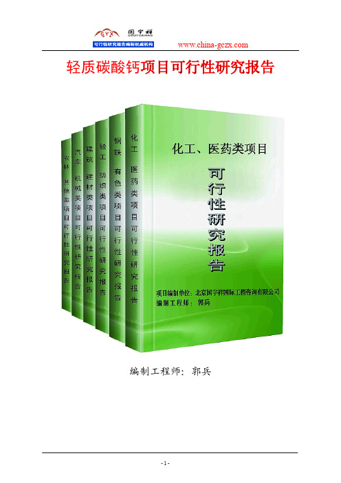 轻质碳酸钙项目可行性研究报告