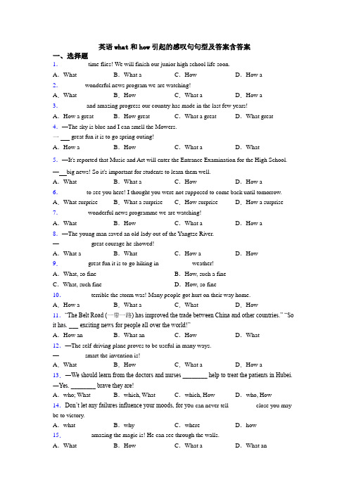 英语what和how引起的感叹句句型及答案含答案