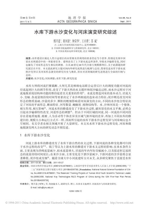 水库下游水沙变化与河床演变研究综述