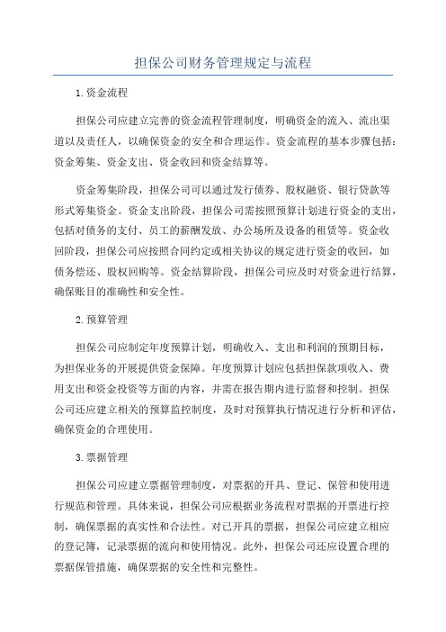 担保公司财务管理规定与流程