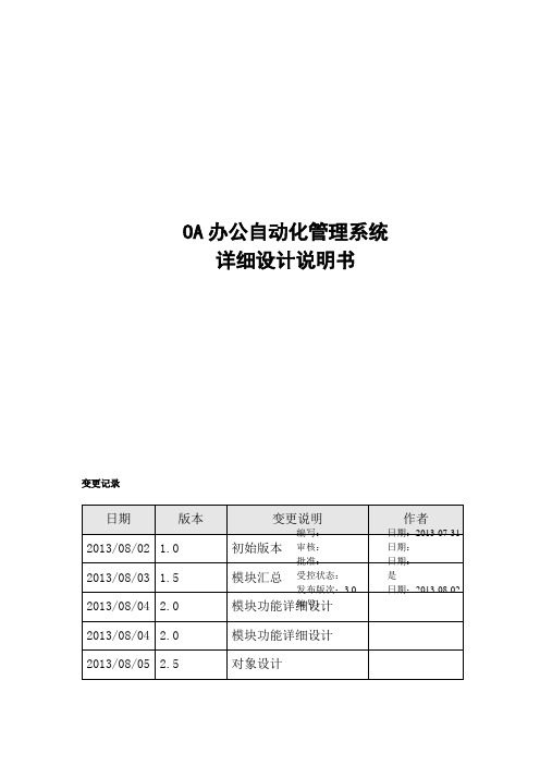 OA办公系统详细设计