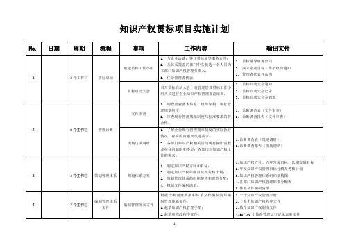 知识产权贯标辅导项目实施流程计划