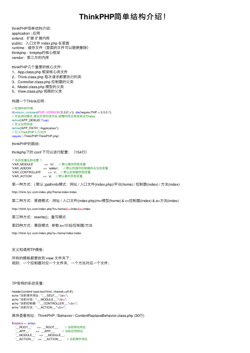 ThinkPHP简单结构介绍！
