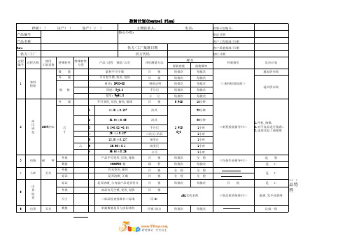 五金冲压件控制计划