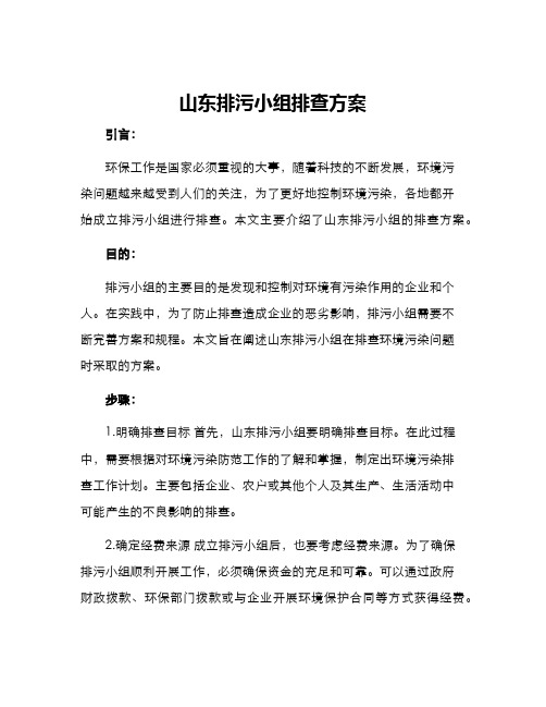 山东排污小组排查方案