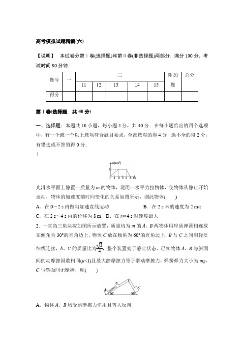 课标物理高考模拟试题精编(六)