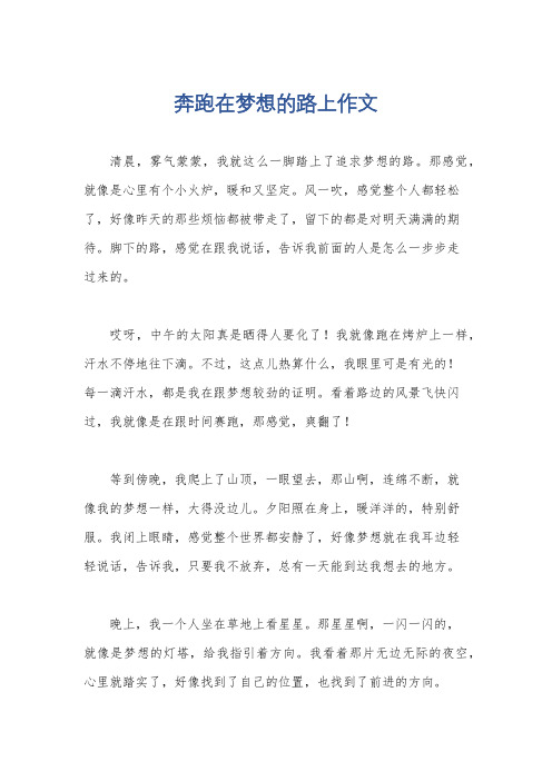 奔跑在梦想的路上作文