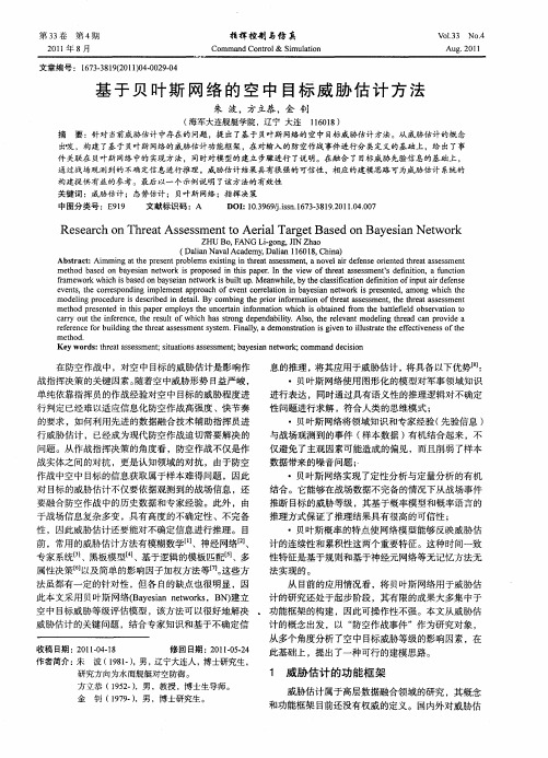 基于贝叶斯网络的空中目标威胁估计方法